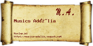 Musics Adélia névjegykártya